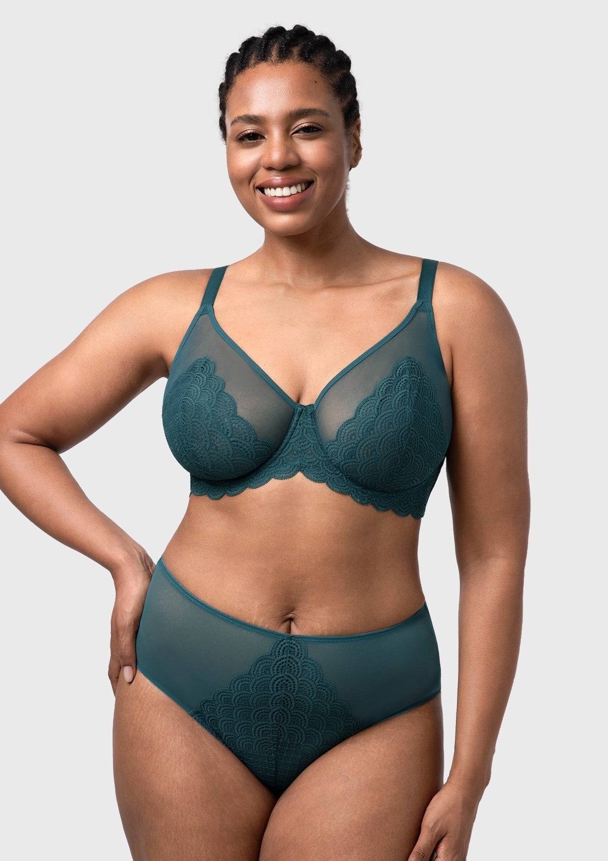 Mermaid Scales Lace Underwire Bra