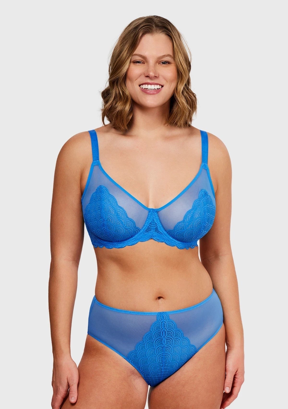 Mermaid Scales Lace Unlined Bra