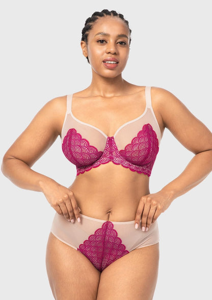 Mermaid Scales Lace Underwire Bra