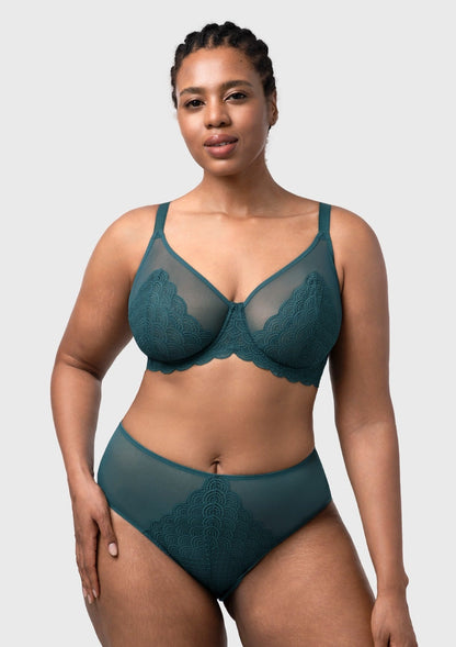 Mermaid Scales Lace Underwire Bra