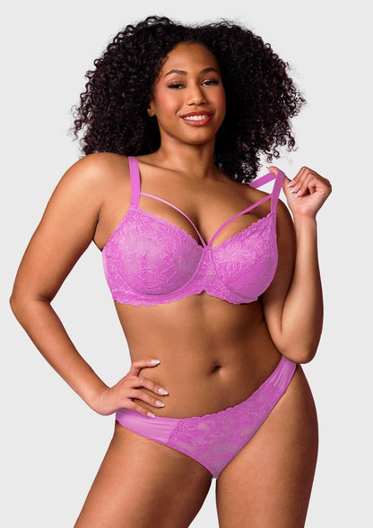 Pretty In Petals Unlined Strappy Lace Bra