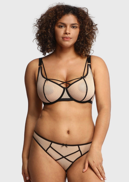Punk Chic Strappy Unlined Balconette Bra