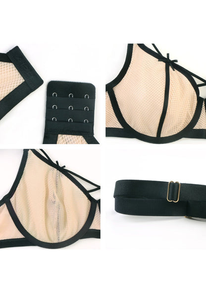 Punk Chic Strappy Unlined Balconette Bra