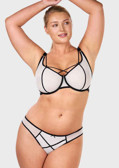 Punk Chic Strappy Unlined Balconette Bra