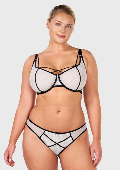 Punk Chic Strappy Unlined Balconette Bra