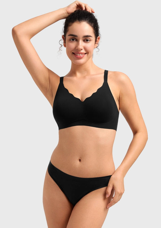 Songful All Day Comfort Petal-shaped V Neckline Wireless Buttery Soft Seamless Full Coverage Wirefree T-shirt Bra