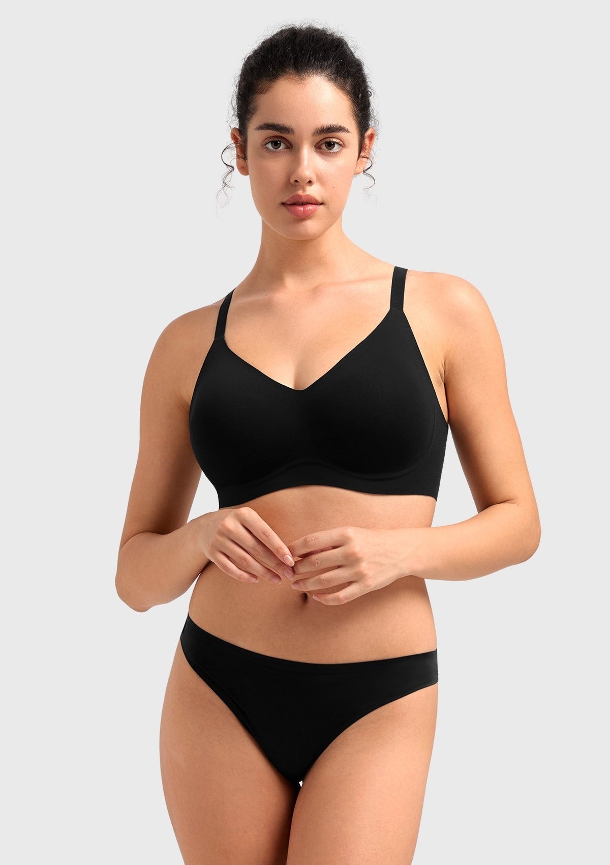 Songful CloudSoft Wireless Comfort  V-Neck Seamless Full Coverage Supportive T-shirt Bra