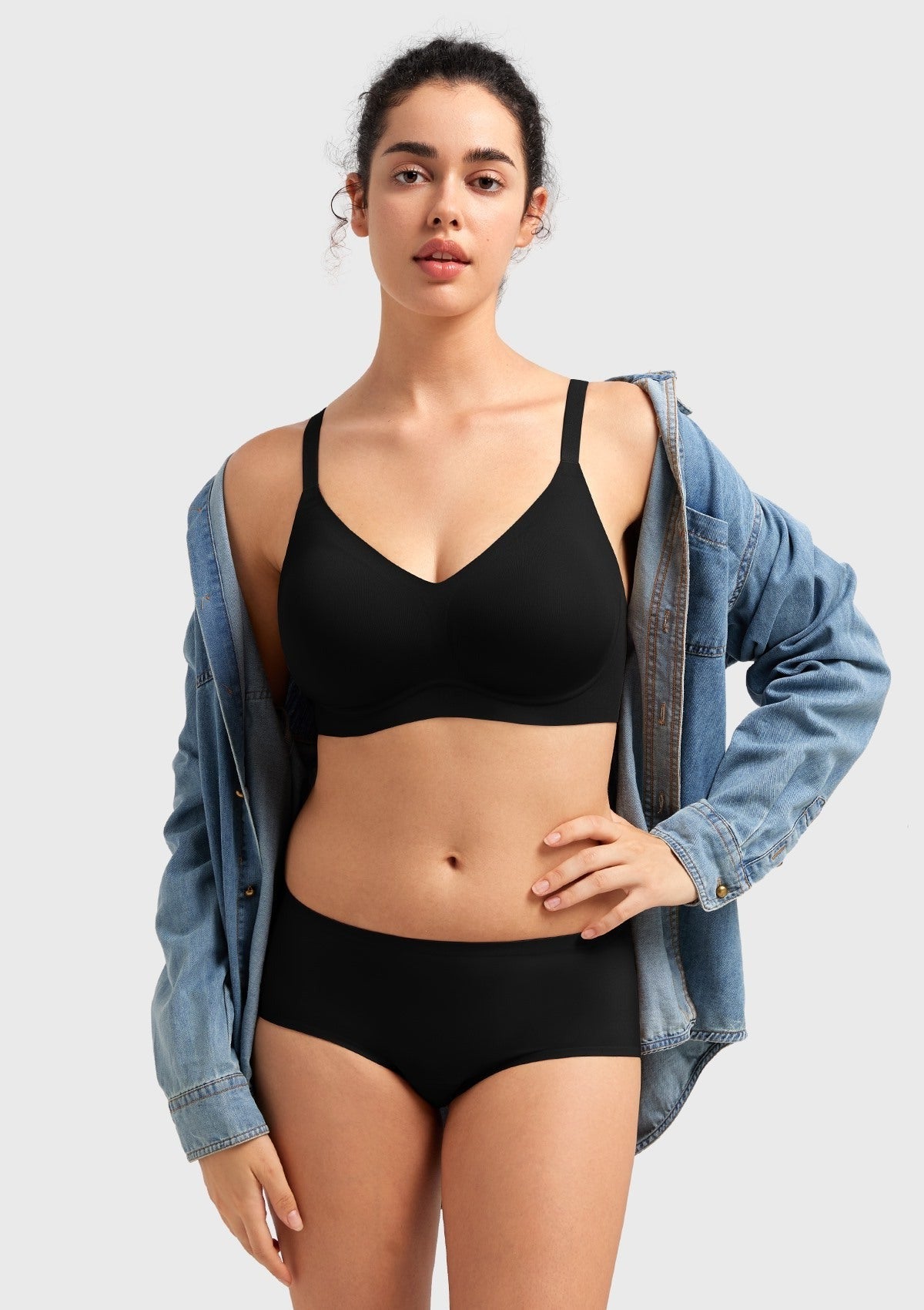 Songful CloudSoft Wireless Comfort  V-Neck Seamless Full Coverage Supportive T-shirt Bra