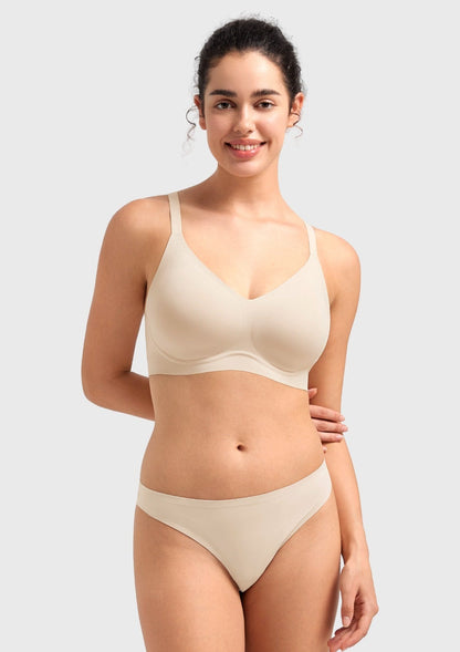 Songful CloudSoft Wireless Comfort  V-Neck Seamless Full Coverage Supportive T-shirt Bra