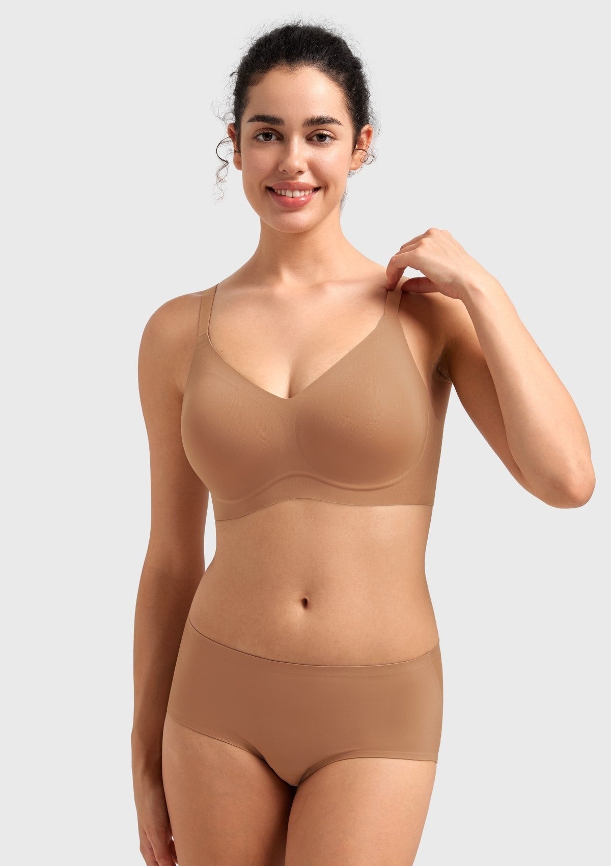 Songful CloudSoft Wireless Comfort  V-Neck Seamless Full Coverage Supportive T-shirt Bra