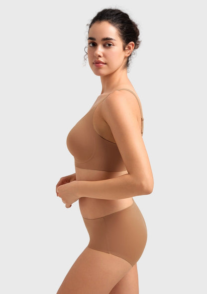 Songful CloudSoft Wireless Comfort  V-Neck Seamless Full Coverage Supportive T-shirt Bra