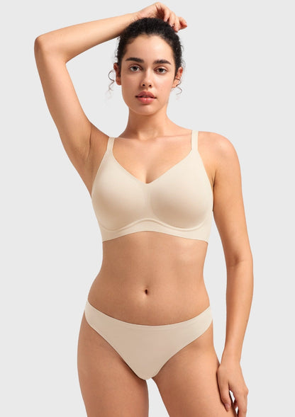 Songful CloudSoft Wireless Comfort  V-Neck Seamless Full Coverage Supportive T-shirt Bra