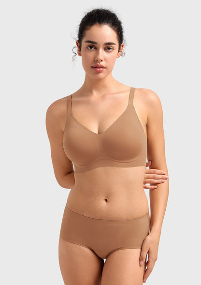 Songful CloudSoft Wireless Comfort  V-Neck Seamless Full Coverage Supportive T-shirt Bra