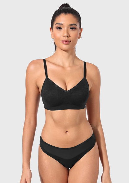 Wireless Seamless Comfort Bralette Full Coverage V-neck for Backless