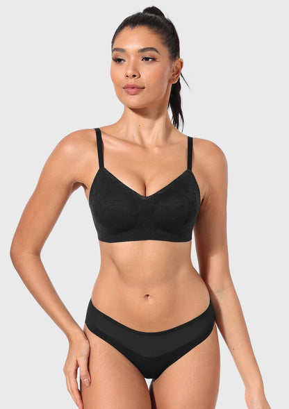 Wireless Seamless Comfort Bralette Full Coverage V-neck for Backless