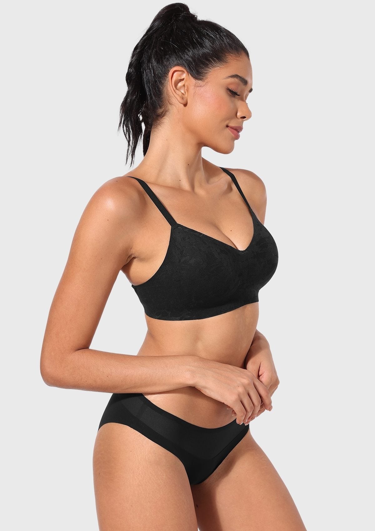 Wireless Seamless Comfort Bralette Full Coverage V-neck for Backless