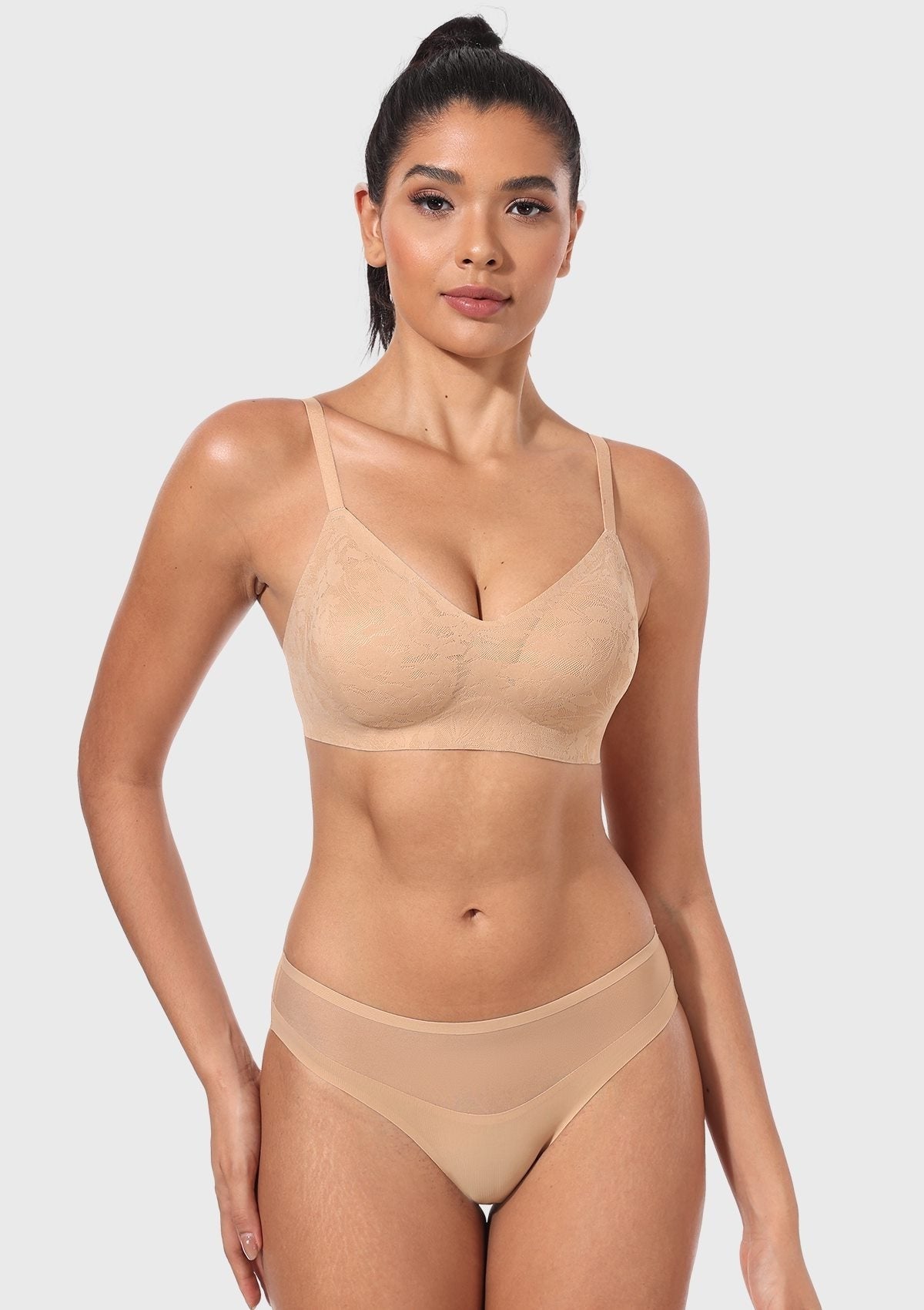 Wireless Seamless Comfort Bralette Full Coverage V-neck for Backless