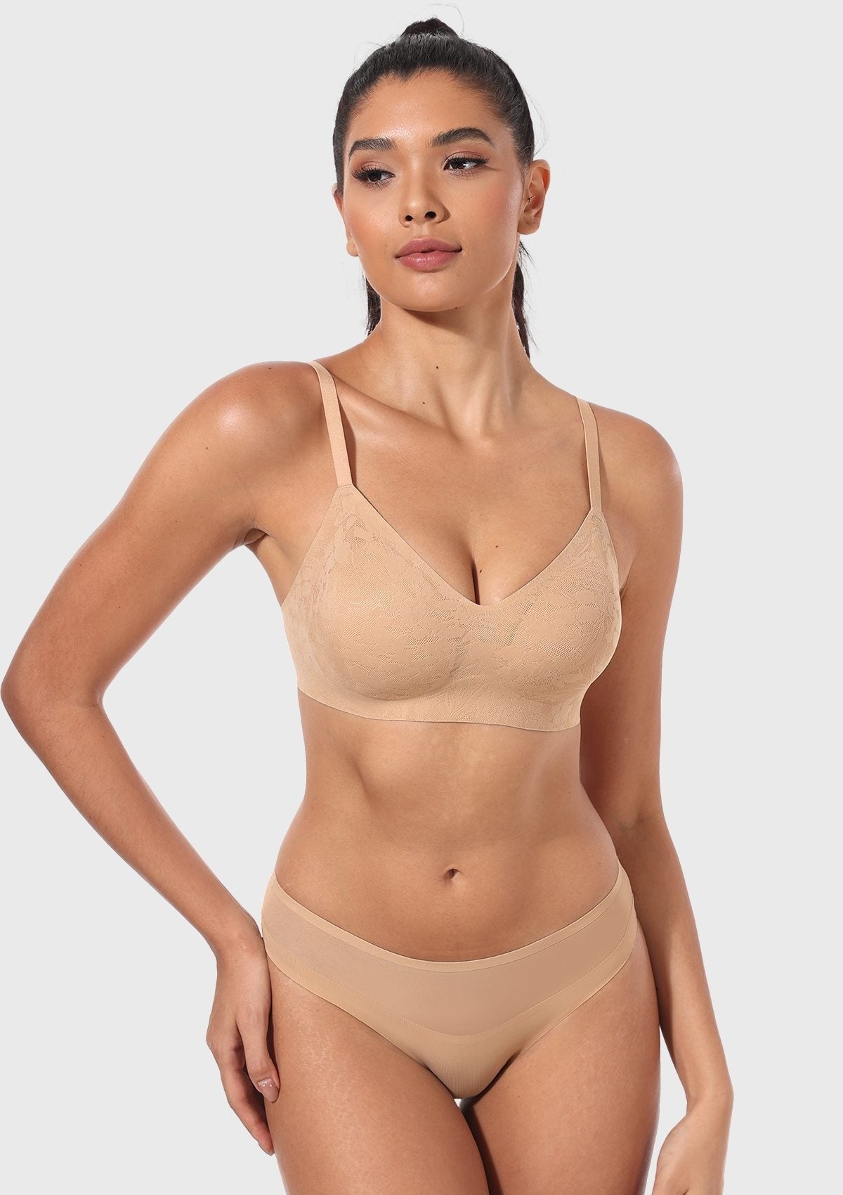 Wireless Seamless Comfort Bralette Full Coverage V-neck for Backless