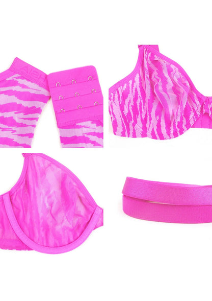 Zebra Wild Unlined Mesh Underwire Bra