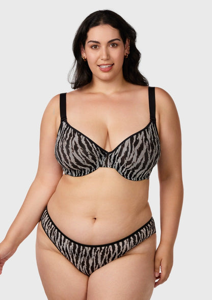 Zebra Wild Unlined Underwire Mesh Bra