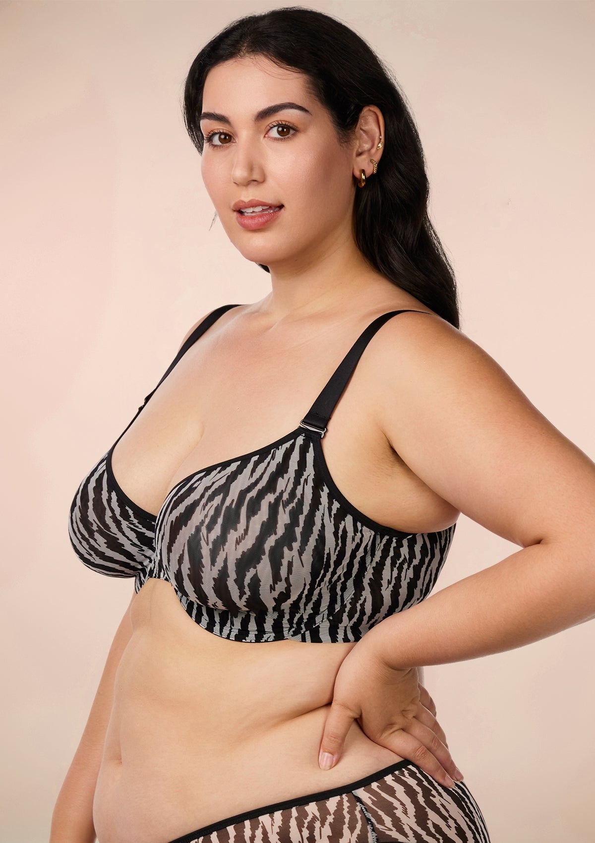 Zebra Wild Unlined Underwire Mesh Bra