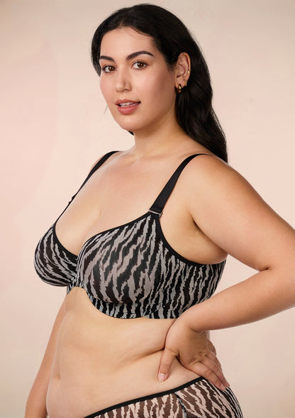 Zebra Wild Unlined Underwire Mesh Bra