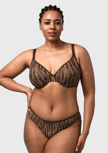Zebra Wild Unlined Underwire Mesh Bra
